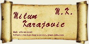 Milun Karajović vizit kartica
